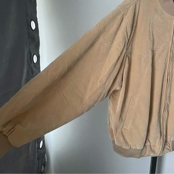 Vintage USA Bomber Jacket Tan By Oscar Sports USA Men’s Plus Size 2XL - Picture 4 of 9